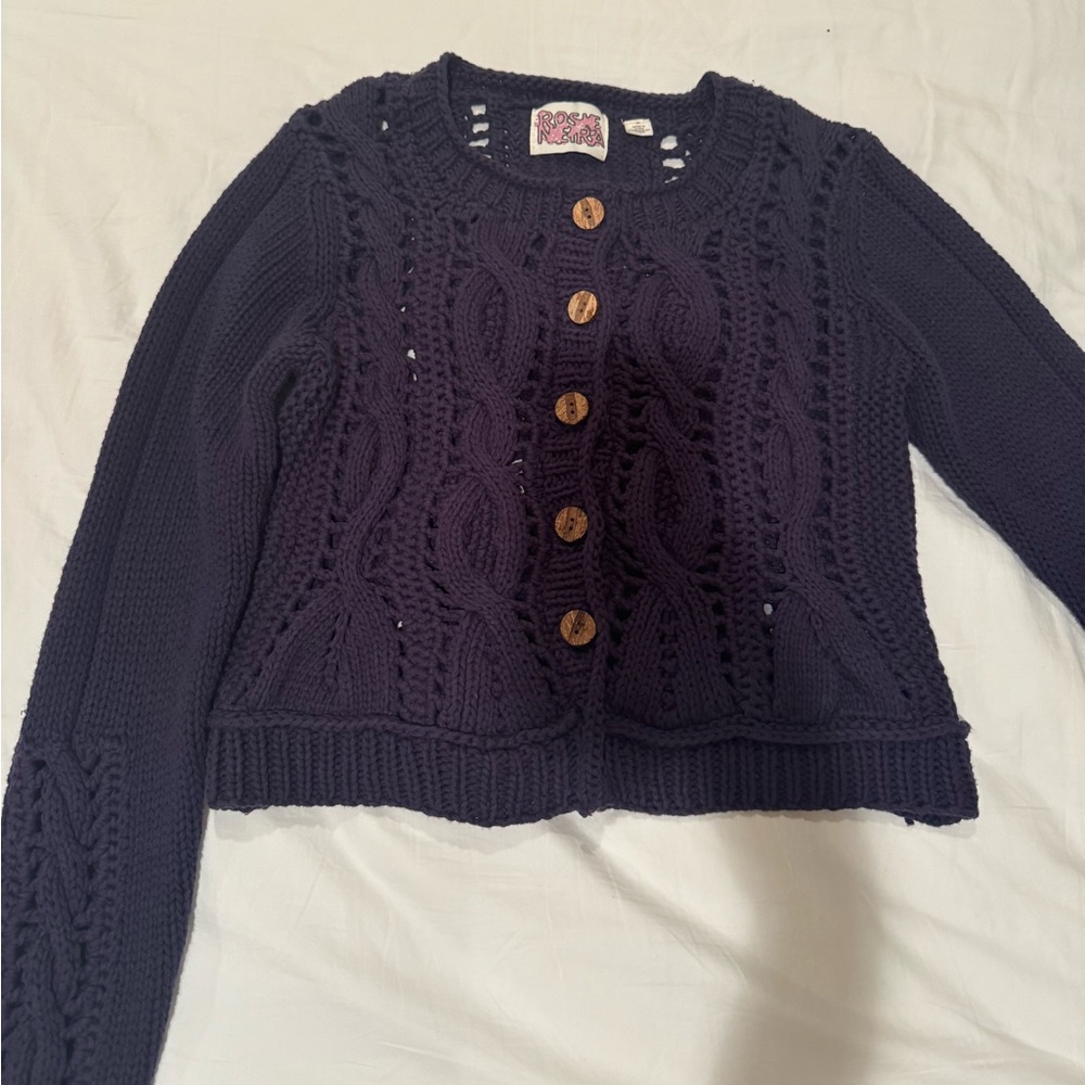 Anthropologie Rosie Neira Crochet Knit Cardigan Sweater